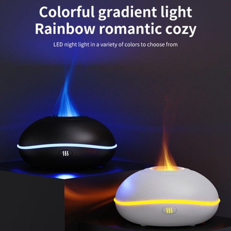 SD13 200ML Car USB Flame Aromatherapy Diffuser Home LED Night Light Silent Mist Humidifier, Black, White