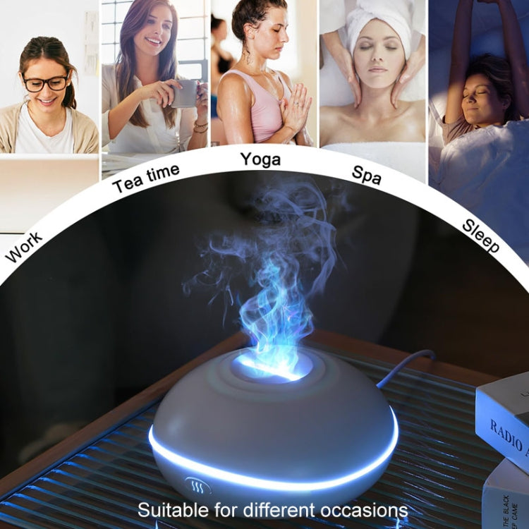 SD13 200ML Car USB Flame Aromatherapy Diffuser Home LED Night Light Silent Mist Humidifier, Black, White