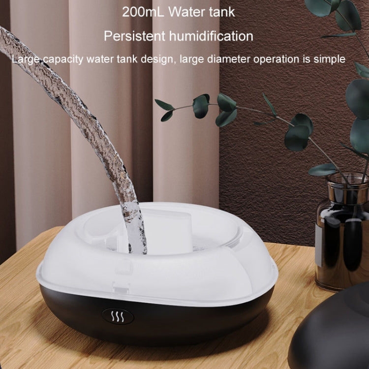 SD13 200ML Car USB Flame Aromatherapy Diffuser Home LED Night Light Silent Mist Humidifier, Black, White