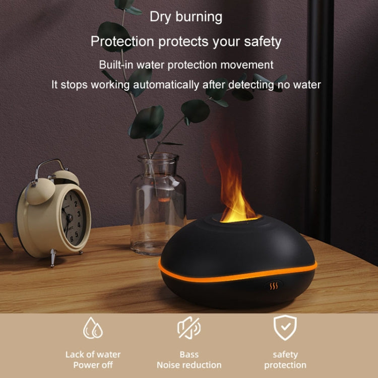 SD13 200ML Car USB Flame Aromatherapy Diffuser Home LED Night Light Silent Mist Humidifier, Black, White