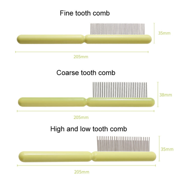 Cats And Dogs Long Hair Knotting Brush Pets Stainless Steel Detangling Comb, Fine Teeth, High And Low Fine Teeth, Coarse Teeth