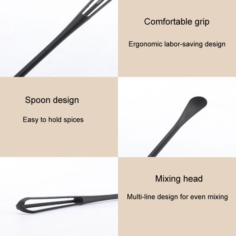 5pcs Household Mini Whisk With Small Spoon Kitchen Multifunctional Stirring Stick