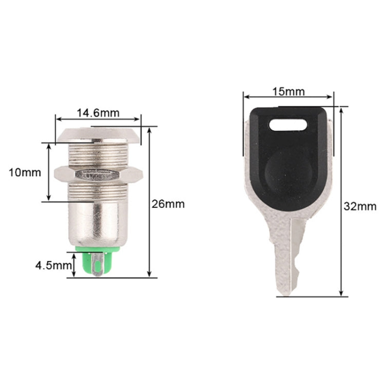 Electronic Lock Key Metal Knob Switch Toy Lock, 12mm