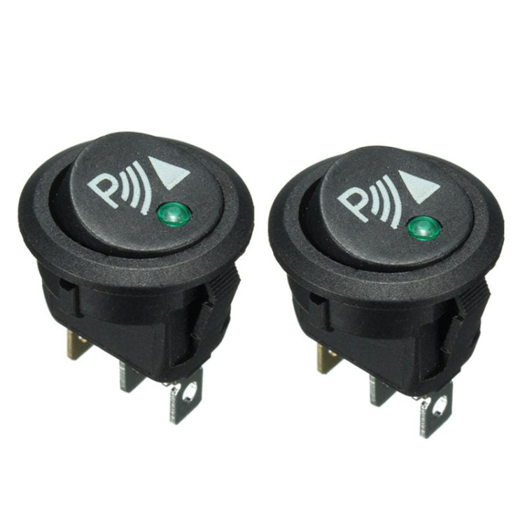 Round 3Pin Rocker Switch LED Light 12V Car Modification Reverse Sensor Switch, 2pcs KCD1-102N