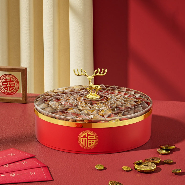 Candy Box Home Multi-Layer New Year Fruit Tray Compartmentalized Dry Fruit Box With Lid, Red 1 Layer, Ivory White 1 Layer, Red 2 Layers, Ivory White 2 Layer