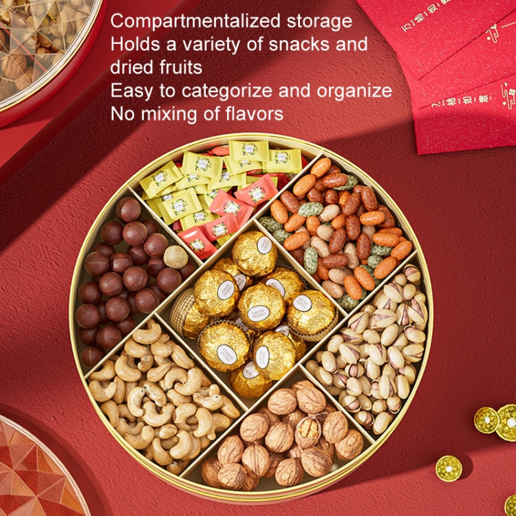 Candy Box Home Multi-Layer New Year Fruit Tray Compartmentalized Dry Fruit Box With Lid, Red 1 Layer, Ivory White 1 Layer, Red 2 Layers, Ivory White 2 Layer
