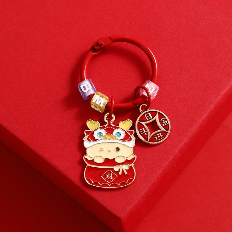 Year Of The Dragon Metal Pendant Cute Car Keychain Doll Couple Bag Pendant, Fortune Dragon, Lucky Dragon