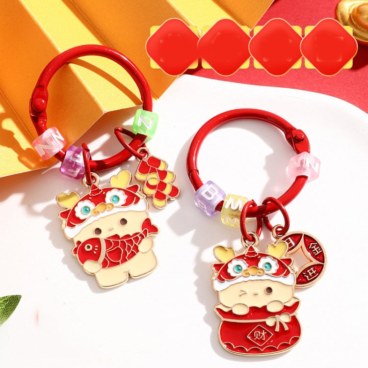 Year Of The Dragon Metal Pendant Cute Car Keychain Doll Couple Bag Pendant, Fortune Dragon, Lucky Dragon