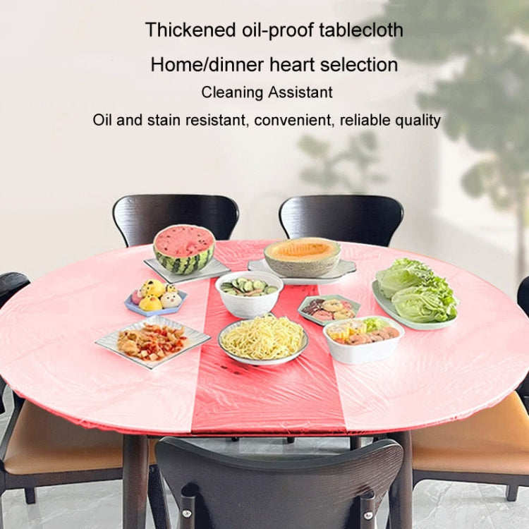 Disposable Elastic Bunching Tablecloth Household Table Thickened PE Non-Washable Waterproof Oilproof Tablecloth, 10pcs /Pack 1.4m, 10pcs /Pack 1.6m