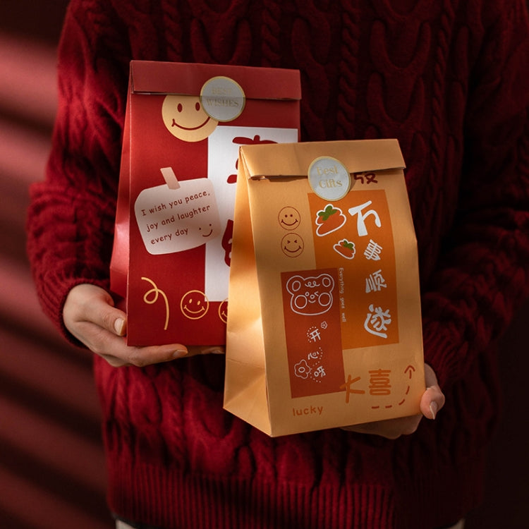 6pcs /Set Spring Festival Gift Bag New Year Paper Bag Candy Cookie Bag