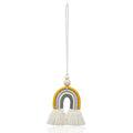 Hand-woven Wood Beads Cotton Rope Rainbow Car Aromatherapy Pendant
