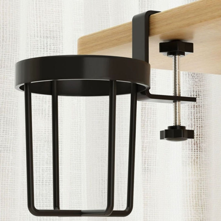 Iron Table Cup Holder Mug Storage Rack Office Dormitory Desk Fixed Shelf