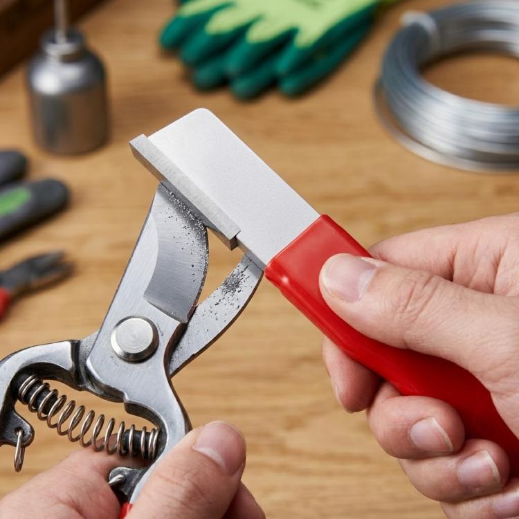 LsCook Outdoor Portable Garden Scissors Sharpener Knife Scissors Dual Purpose Sharpening Stone