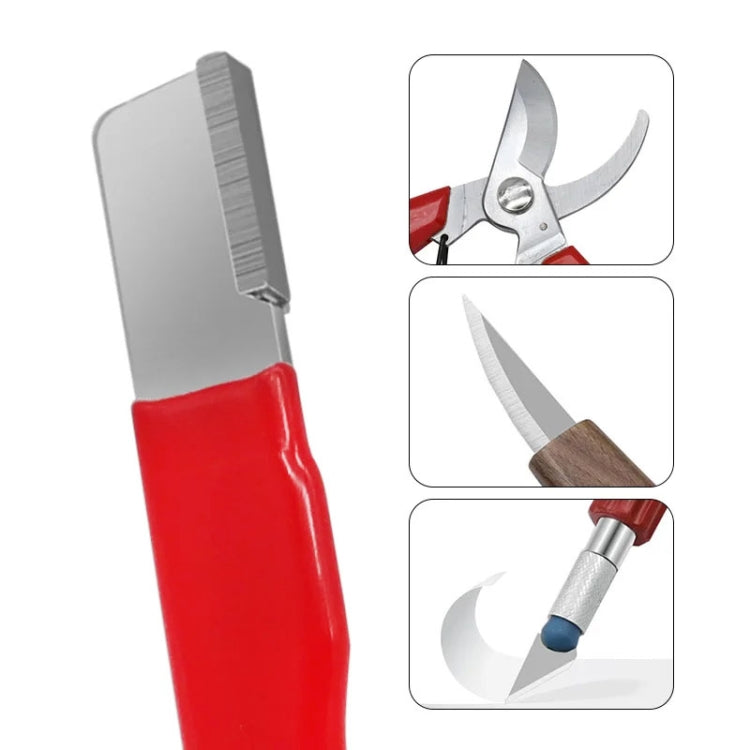 LsCook Outdoor Portable Garden Scissors Sharpener Knife Scissors Dual Purpose Sharpening Stone