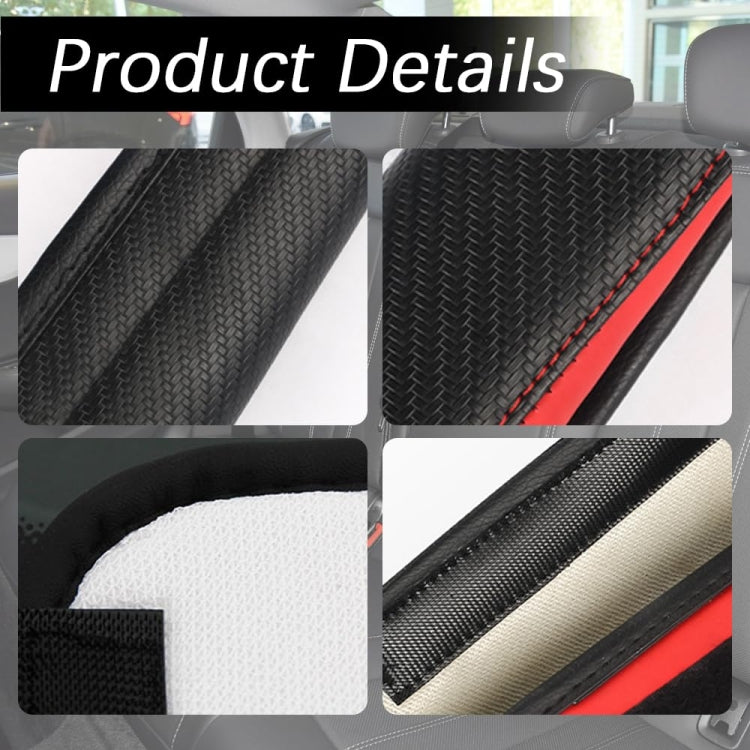 Car Seat Belt Cover Carbon Fiber Leather Auto Seat Shoulder Protection, Black, Red, Wine Red, Crown Black, Crown Red, Crown Wine Red