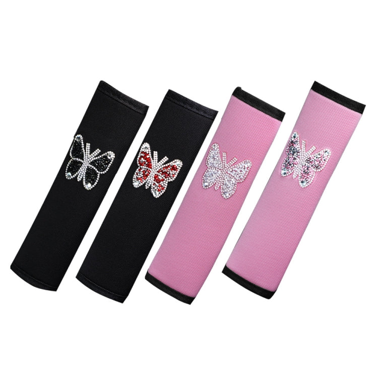 Car Seat Belt Cover Diamond Butterfly Shoulder Strap Cushion Cover, 6.5x23cm