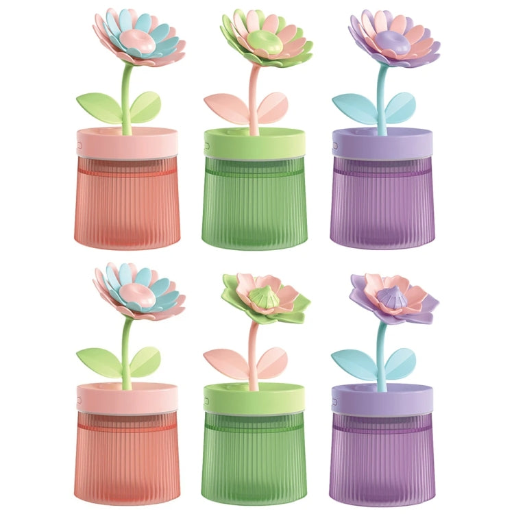 Flower Spray Hhydrating Colorful Atmosphere Light USB Aromatherapy Humidifier, Sunflower Pink, Sunflower Purple, Sunflower Green, Gardenia Pink, Gardenia Purple, Gardenia Green