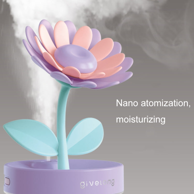 Flower Spray Hhydrating Colorful Atmosphere Light USB Aromatherapy Humidifier, Sunflower Pink, Sunflower Purple, Sunflower Green, Gardenia Pink, Gardenia Purple, Gardenia Green