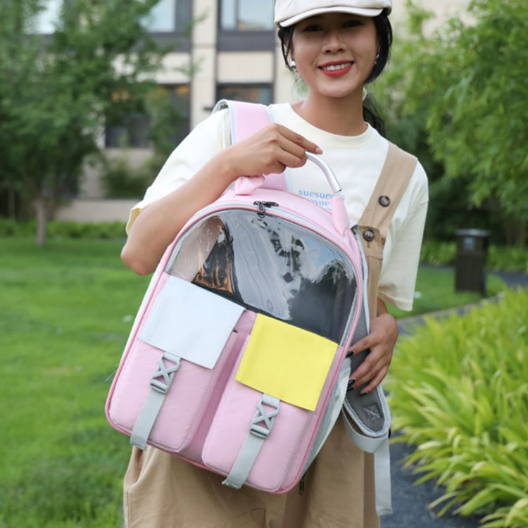 Pets Colorful Double Shoulder Bag Cats And Dogs Outing Carrying Capsule Backpacks
