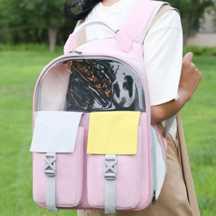 Pets Colorful Double Shoulder Bag Cats And Dogs Outing Carrying Capsule Backpacks