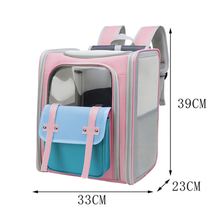 Square Foldable Cats Backpack Pets Outdoor Portable Double Shoulder Bag