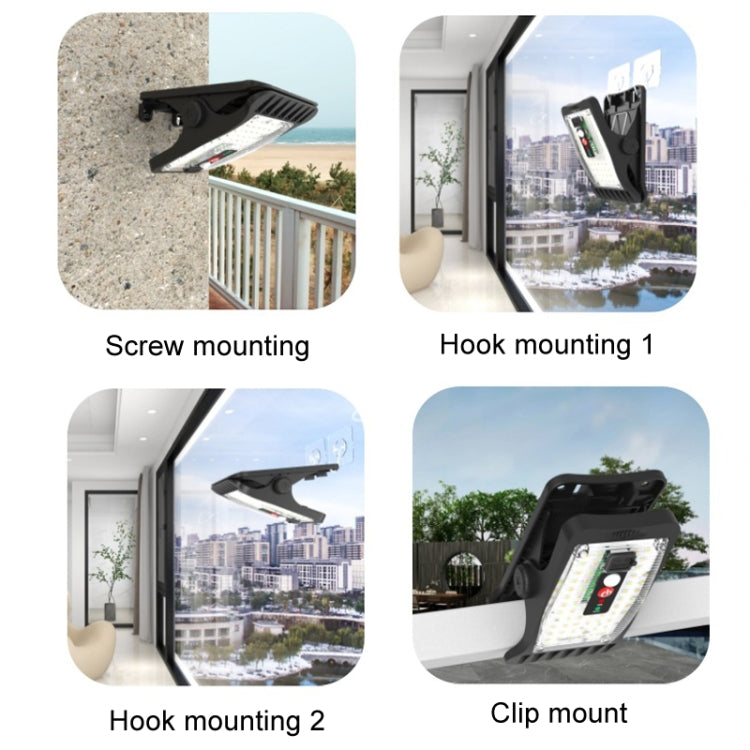 Solar Outdoor Clip Light LED Courtyard Garden Lamp Human Induction Wall Light Emergency Light, Standard Model, Remote Control Model, USB Charging, USB+Remote Control