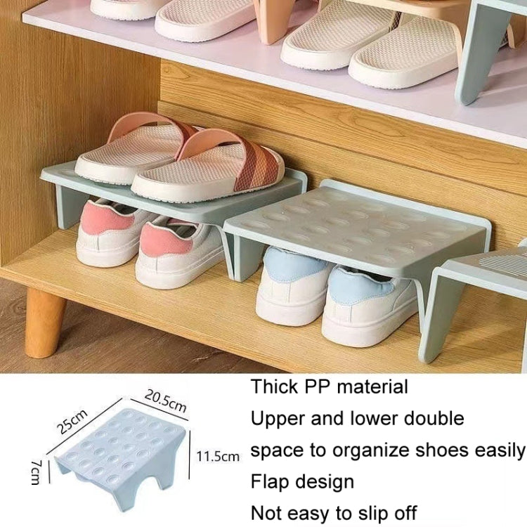 Household Storage Shoes Rack Double Shoes Tray Plastic One Piece Simple Shoes Organizer