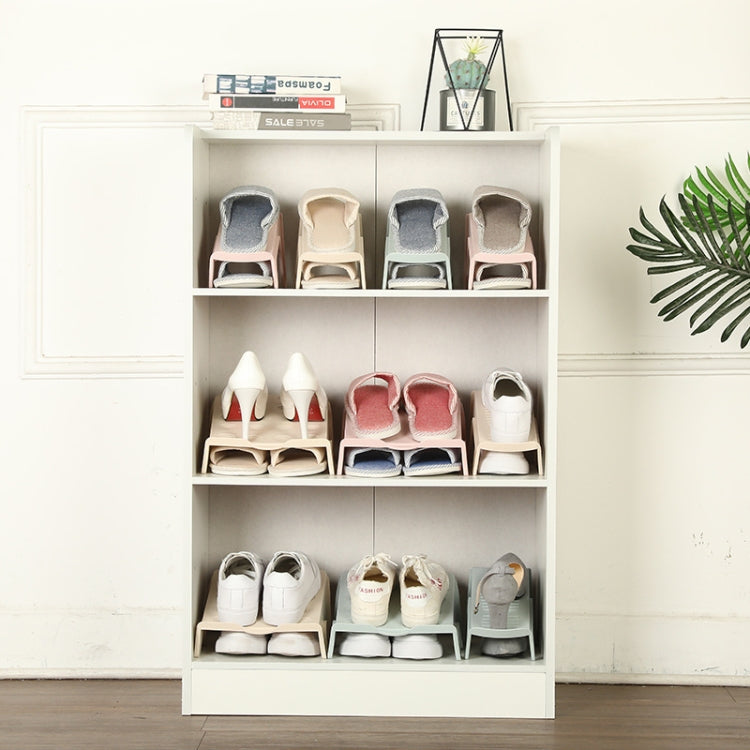 Household Storage Shoes Rack Double Shoes Tray Plastic One Piece Simple Shoes Organizer