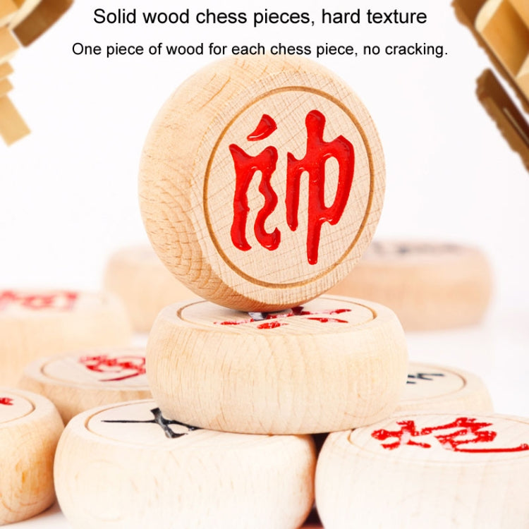 Portable Solid Wood Chinese Chess Adult Gift Student Chess Set With Leather Chess Board, 40 Birch Chess Pieces, 50 Birch Chess Pieces, 60 Birch Chess Pieces, 40 Beechwood Chess Pieces, 50 Beechwood Chess Pieces, 60 Beechwood Chess Pieces