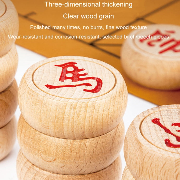 Portable Solid Wood Chinese Chess Adult Gift Student Chess Set With Leather Chess Board, 40 Birch Chess Pieces, 50 Birch Chess Pieces, 60 Birch Chess Pieces, 40 Beechwood Chess Pieces, 50 Beechwood Chess Pieces, 60 Beechwood Chess Pieces