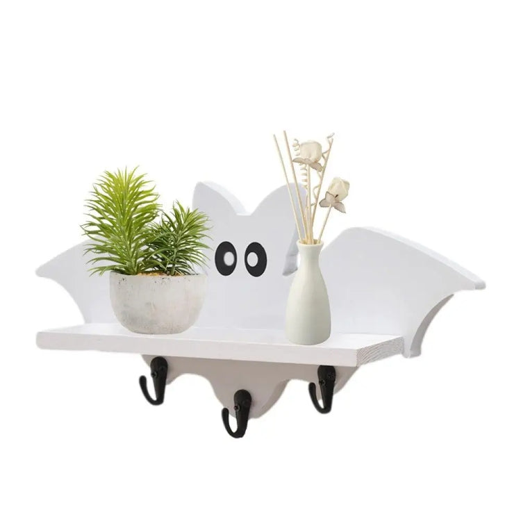 Cartoon Bat Shape Wooden Wall Mount Storage Rack Key Holder, 35x17cm