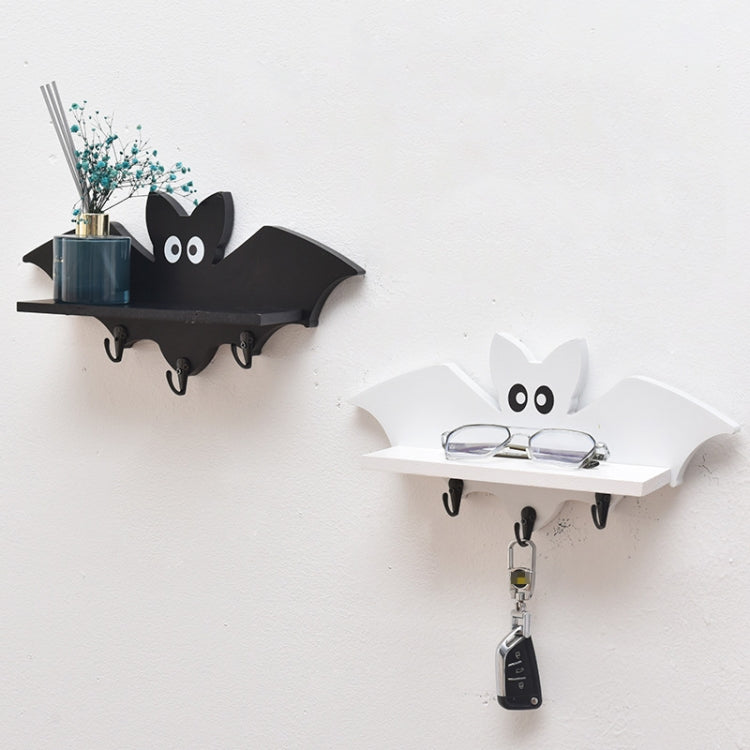 Cartoon Bat Shape Wooden Wall Mount Storage Rack Key Holder, 35x17cm