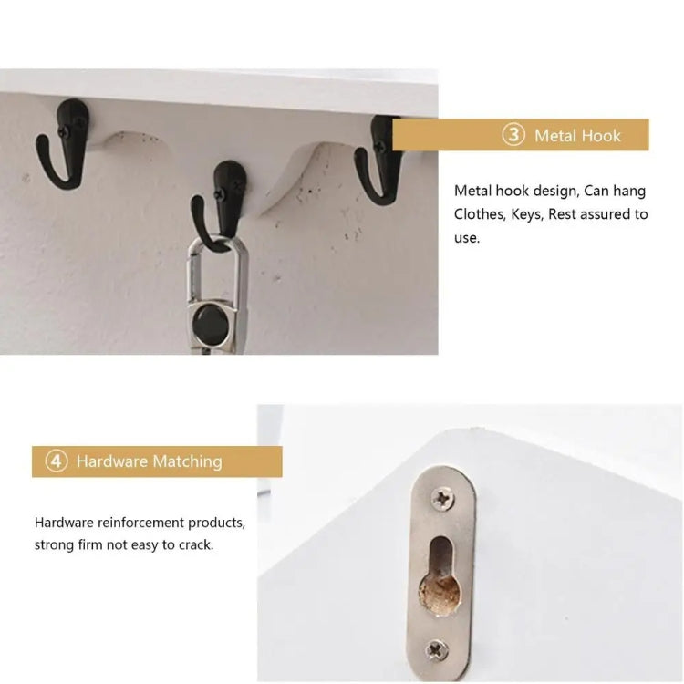 Cartoon Bat Shape Wooden Wall Mount Storage Rack Key Holder, 35x17cm