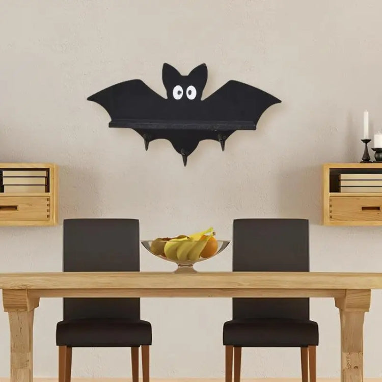 Cartoon Bat Shape Wooden Wall Mount Storage Rack Key Holder, 35x17cm