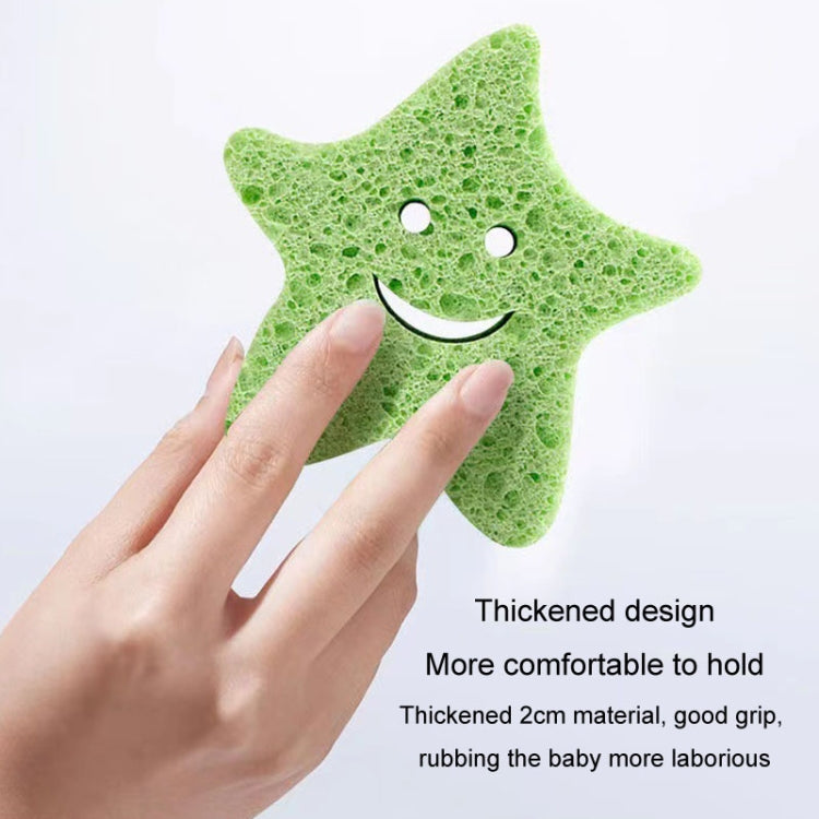 Baby Bathing Wood Pulp Sponge Cute Cartoon Soft Bath Sponge Bath Scrubber, Bear, Bunny, Little Star, Duck