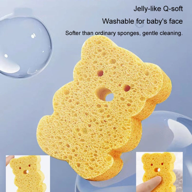 Baby Bathing Wood Pulp Sponge Cute Cartoon Soft Bath Sponge Bath Scrubber, Bear, Bunny, Little Star, Duck