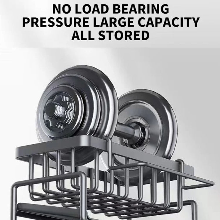 Kitchen Sink Multifunctional Drain Rack Sponge Rag Storage Shelf, Gray, Black, White, With Pole Gray, With Pole Black, With Pole White