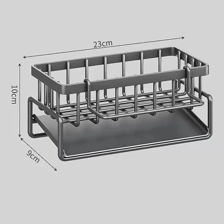 Kitchen Sink Multifunctional Drain Rack Sponge Rag Storage Shelf, Gray, Black, White, With Pole Gray, With Pole Black, With Pole White