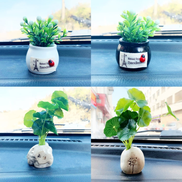 Mini Car Potted Ornaments Decoration Simulated Flower Pots, Lucky Fruit White Bottle, Lucky Fruit Black Bottle