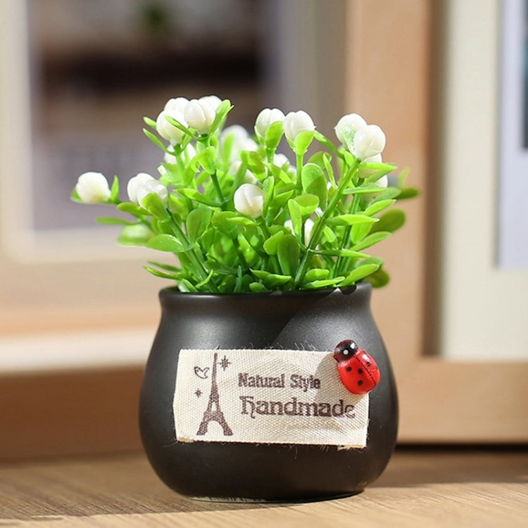 Mini Car Potted Ornaments Decoration Simulated Flower Pots, Lucky Fruit White Bottle, Lucky Fruit Black Bottle