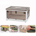 Folding Plastic Storage Box Stackable Storage Organizer with Wheels, White  37 x 26.5 x 22 cm, Yellow  37 x 26.5 x 22 cm, Green  37 x 26.5 x 22 cm, White Wooden Lid  37 x 26.5 x 22 cm, Yellow Wooden Lid  37 x 26.5 x 22 cm                               ...