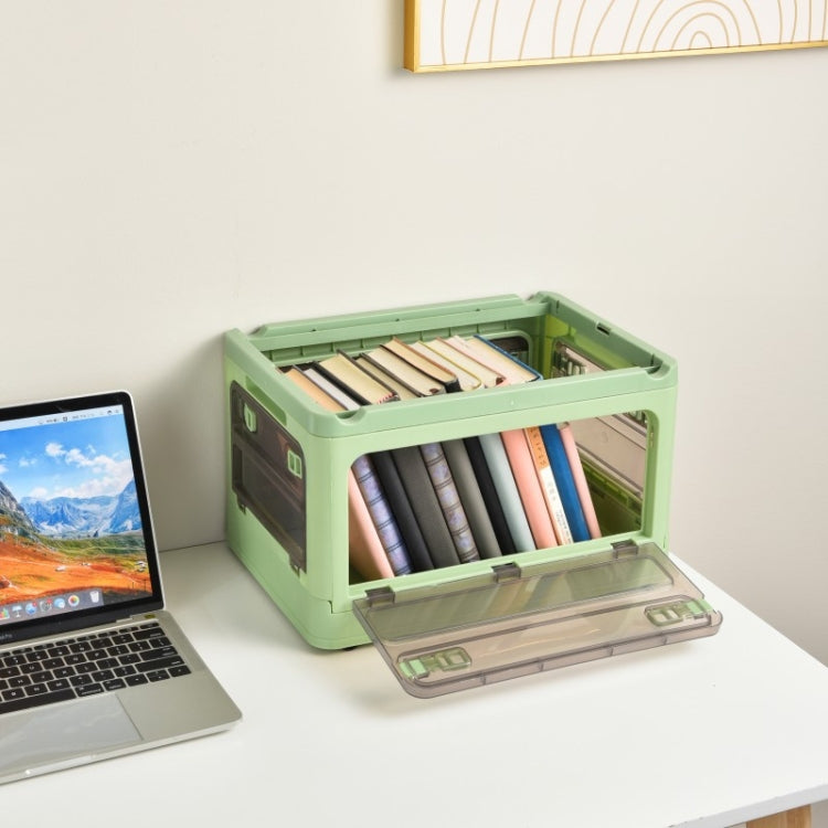 Folding Plastic Storage Box Stackable Storage Organizer with Wheels, White  37 x 26.5 x 22 cm, Yellow  37 x 26.5 x 22 cm, Green  37 x 26.5 x 22 cm, White Wooden Lid  37 x 26.5 x 22 cm, Yellow Wooden Lid  37 x 26.5 x 22 cm                               ...