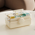 Cosmetics Storage Box Plastic Anti -Dust Transparent Desktop Medicine Box, L Cream Color, L Pink, L Blue, XL Cream Color, XL Pink, XL Blue