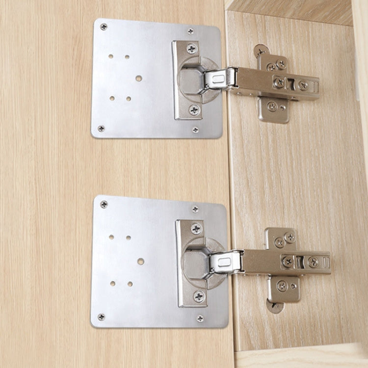 5pcs Cabinet Door Repair Hinge Mounting Plate Hinge Fixing Panel Installing Piece Tool, 80 x 80mm