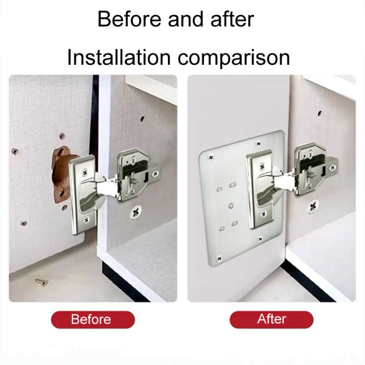5pcs Cabinet Door Repair Hinge Mounting Plate Hinge Fixing Panel Installing Piece Tool, 80 x 80mm