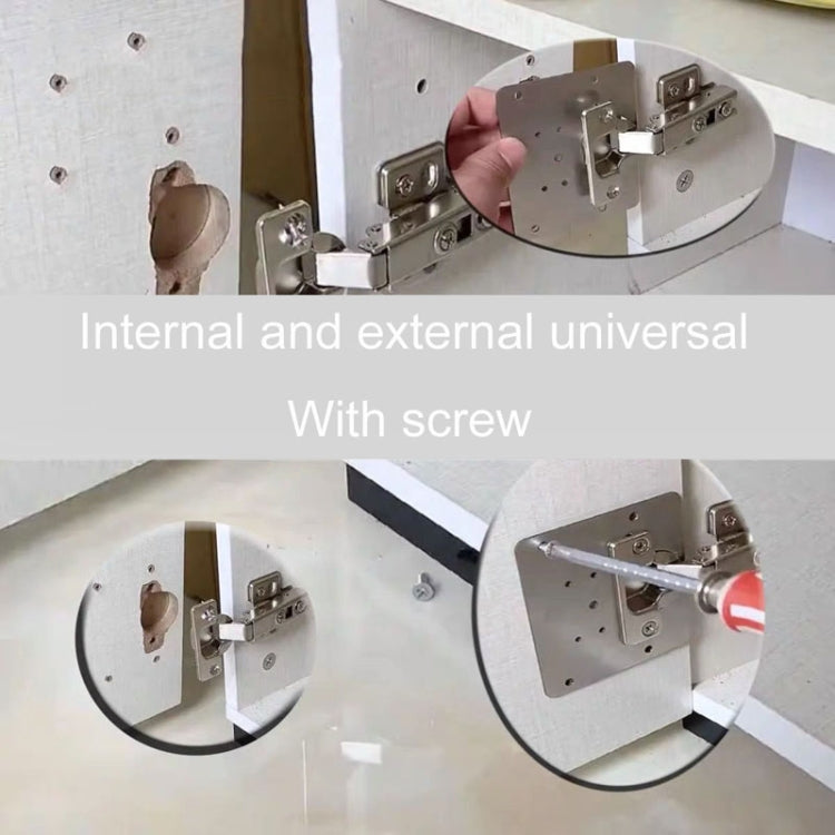 5pcs Cabinet Door Repair Hinge Mounting Plate Hinge Fixing Panel Installing Piece Tool, 80 x 80mm