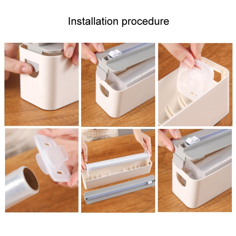 Wall-mounted Magnetic Cling Film Kitchen Paper Storage Cutter