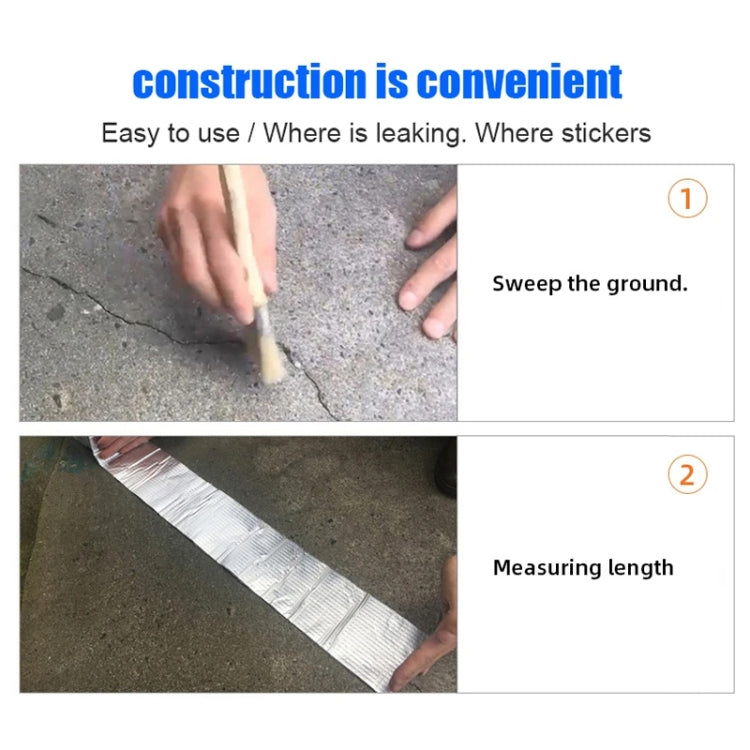 1.2mm Thickness Butyl Waterproof Tape Self-Adhesive Aluminum Foil Tape, 5cm x 5m, 10cm x 5m, 15cm x 5m, 20cm x 5m, 5cm x 10m, 10cm x 10m