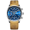 BINBOND B6022 30m Waterproof Luminous Multifunctional Quartz Watch, Leather-White Steel-Black, Leather-White Steel-Blue, Leather-White Steel-Green, Leather-White Steel-White, Leather-Black Steel-Black, White Steel-Black, White Steel-Blue               ...