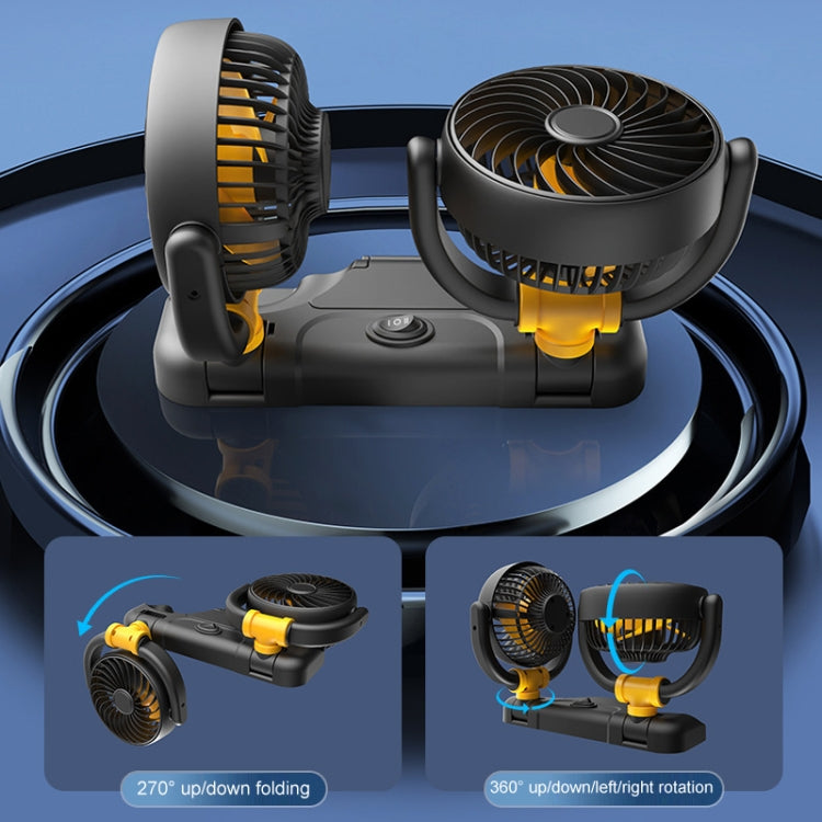 SUITU Car Foldable Cooling Fan Automobile Summer Temperature Reduction Fan, Dual 12V Cigarette Lighter Energized, Dual 24V Cigarette Lighter Energized, Dual 5V USB Energized, Single 12V Cigarette Lighter Energized, Single 24V Cigarette Lighter Energize...